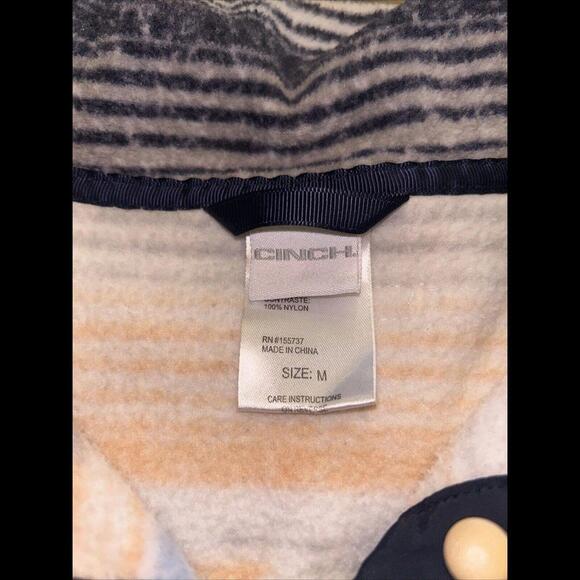 🔥🔥SOLD🔥🔥Womens Cinch Quarter Snap Sleeve Pullover Stripe Sz Medium Aztec - Picture 6 of 8